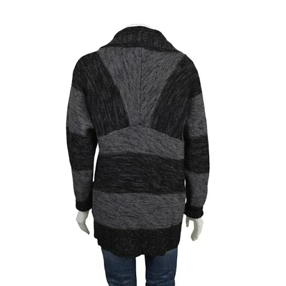 Banana Republic 100% Merino Wool Striped Cardigan Button Front Sweater Medium - Picture 6 of 11